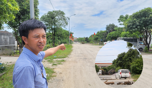 Hà Tĩnh: Dân dùng gạch đá, cây cối chắn ngang con đường thi công dang dở