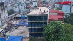Video: Hiện trường phá dỡ tòa nhà 5 tầng xây không phép ở trung tâm Hà Nội