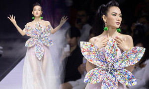 Anh Thư hoá 'nàng thơ', thần thái đảm nhận vị trí vedette trên sàn diễn