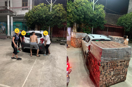 Sân làng xuất hiện xế hộp đỗ ‘kém duyên’, người dân đối phó bằng cách không ngờ