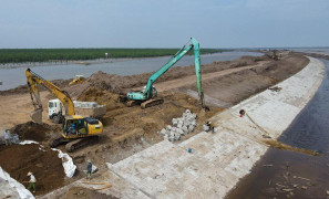 Video: 'Bức tường' khổng lồ chắn gió bão cấp 12 ở Ninh Bình