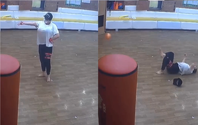 Trút giận lên quả bóng, thanh niên bị 'nghiệp quật'