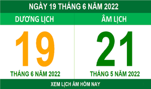 Lịch âm hôm nay Chủ nhật ngày 19/6