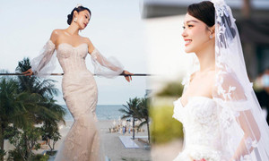 Giá trị 2 bộ váy cưới lộng lẫy Minh Hằng mặc trong hôn lễ