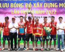 Đội UBND huyện Thanh Trì vô địch giải bóng đá Xây dựng mở rộng lần thứ VI