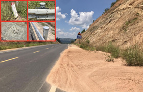 Ảnh: Nhiều hạng mục xuống cấp trên đường tránh hơn 1.000 tỷ đồng