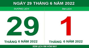 Lịch âm hôm nay thứ Tư ngày 29/6