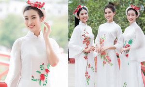 Đỗ Mỹ Linh đẹp thướt tha bên Ngọc Hân, Đỗ Hà 