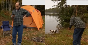 Chơi với chó, anh chàng lú lẫn vứt điện thoại xuống hồ 