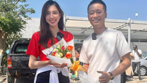 Hoa hậu Thùy Tiên lặn lội sang Angola đào giếng nước sạch giúp đỡ người dân 