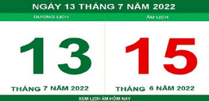Lịch âm hôm nay thứ Tư ngày 13/7