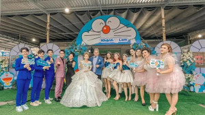 Cô dâu - chú rể Bạc Liêu mang tuổi thơ vào đám cưới ngập tràn Doraemon