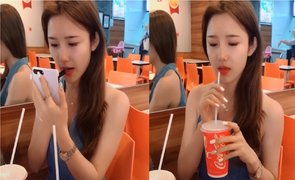 Cười sặc với cách uống nước giữ son không trôi của người đẹp