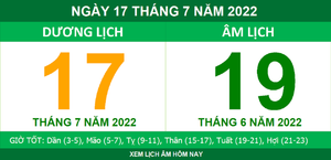 Lịch âm hôm nay Chủ nhật ngày 17/7