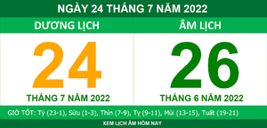 Lịch âm hôm nay Chủ nhật ngày 24/7