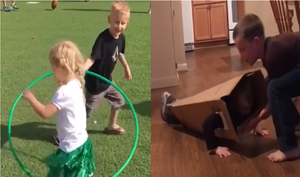 Chết cười xem bọn trẻ giúp nhau như diễn hài