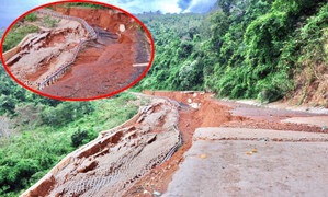 Ảnh: Đường 27 tỷ đồng chưa bàn giao đã tan nát sau 2 năm 'nằm' chờ khắc phục