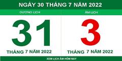 Lịch âm hôm nay Chủ nhật ngày 31/7