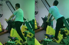 Cơ thể dẻo như bún của chàng thanh niên trong phòng tập