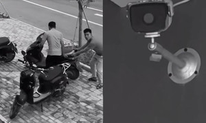 Hai tên trộm trả lại xe khi phát hiện camera