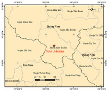 Động đất 3,0 độ Richter tại khu vực miền núi Quảng Nam