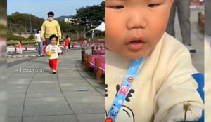 Biểu cảm cực đáng yêu của em bé khi bông hoa biến mất 