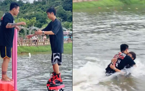 Tưởng mình 'bé bỏng', 2 thanh niên tự dìm mình xuống nước