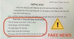 Thông báo tân sinh viên ĐH Văn Lang đóng học phí nhập học là giả mạo