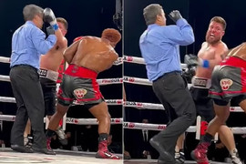 Võ sĩ ra đòn hăng máu bỗng trượt tay, đấm trúng mặt trọng tài