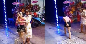 2 người đẹp 'nhảy cẫng' vì màn pháo hoa 'đi vào lòng đất'