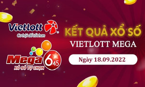 Vietlott Mega 6/45 18/9 - Kết quả xổ số Vietlott Mega Chủ nhật 18/9/2022