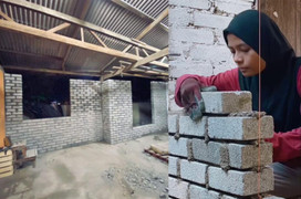 Cô gái tự tay xây nhà một mình vì không đủ tiền thuê thợ, kết quả đầy ấn tượng