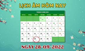 Xem lịch âm hôm nay thứ Tư ngày 28/9