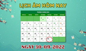 Xem lịch âm hôm nay thứ Sáu ngày 30/9