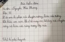 Bản kiểm điểm của học sinh lớp 3 gây sốt, đọc đến phần chữ ký ai cũng bật cười