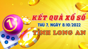 Kết quả xổ số Long An thứ Bảy 8/10/2022 - XSLA 8/10
