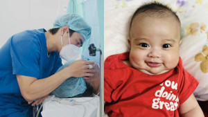 Lê Dương Bảo Lâm khoe gương mặt có 'đồng tiền' của quý tử sau hai tháng giấu kín