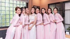 Dàn Hoa hậu, Á hậu xinh đẹp bê tráp trong lễ ăn hỏi của Đỗ Mỹ Linh