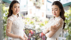 Đỗ Mỹ Linh diện áo dài trắng tinh khôi, cười hạnh phúc viên mãn trong lễ ăn hỏi