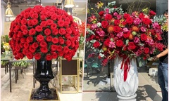 Cận cảnh những bó hoa 20/10 giá hàng chục triệu đồng