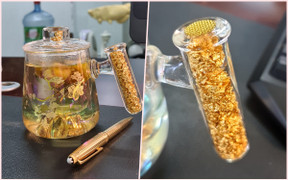 Cốc thủy tinh 'ngậm' vàng 24k, món quà tặng tiền triệu cháy hàng dịp 20/10