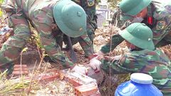 Vác đá, đào đất tìm mộ bị lũ vùi lấp ở nghĩa trang lớn nhất Đà Nẵng