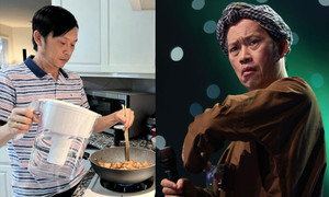 Hoài Linh tất bật chạy show ở Mỹ, tự vào bếp nấu ăn cho con trai