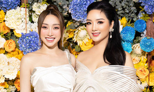 Hoa hậu Giáng My trẻ đẹp, đọ sắc cùng bà xã Chi Bảo