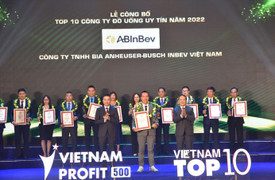 AB InBev ba năm liên tiếp lọt Top 10 công ty đồ uống uy tín