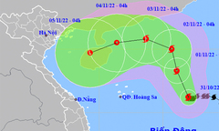 Bão số 7 giật cấp 12 cách quần đảo Hoàng Sa 590km, đang mạnh dần lên