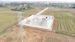 Công trường dự án đường dây và trạm biến áp 110kV Nga Sơn trước khi vận hành