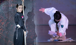 Thí sinh Hoa hậu Việt Nam 2022 khoe tài múa võ, tay không chặt nát chồng gỗ