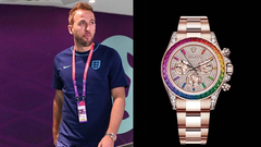 Harry Kane đeo đồng hồ kim cương cầu vồng gần một triệu USD