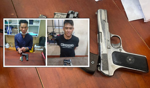 Bắt 2 kẻ mang súng quân dụng từ TP.HCM đến Kiên Giang đòi nợ thuê